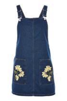 Topshop Moto Floral Pocket Pinafore Dress