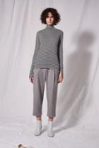 Topshop Striped Long Sleeve Polo Neck T-shirt By Boutique