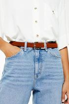 Topshop Leather Rust Belt With Rectangle Buckle
