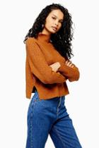 Topshop Tall Knitted Cropped Funnel Neck Jumper