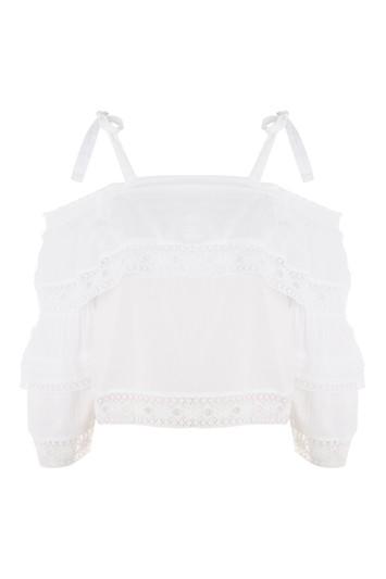 Topshop Lace Trim Layer Sun Top