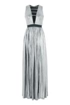 Topshop *metallic Cage Front Maxi Dress By Rare