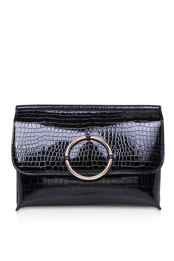 Topshop *hoop Black Clutch Handbag By Miss Kg
