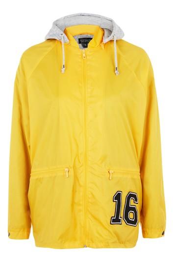 Topshop Slogan Hooded Windbreaker Jacket
