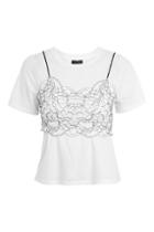 Topshop Petite Lace Bralet T-shirt