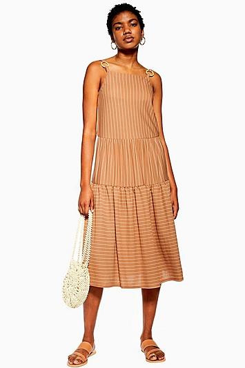 Topshop Stripe Midi Dress