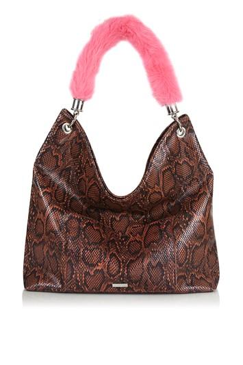 Topshop *tan Snake 'cordelia' Tote Bag By Skinnydip
