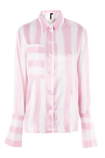 Topshop Silk Stripe Shirt By Boutique