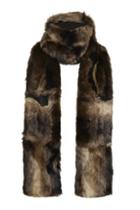 Topshop Luxe Brown Faux Fur Scarf