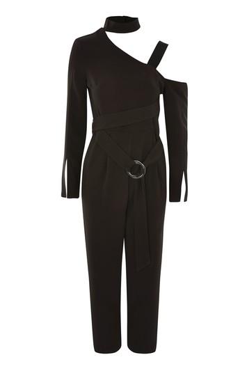 Topshop Choker Neck Cold Shoulder Jumpsuit