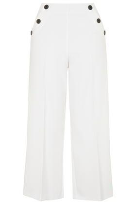 Topshop Cropped Wide Leg Trousers