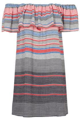 Topshop Striped Bardot Dress