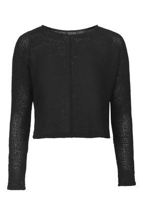 Topshop Chenille Cropped Sweatshirt