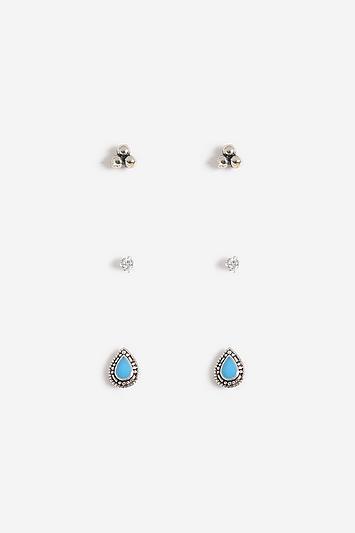 Topshop *sterling Silver Turquoise Studs