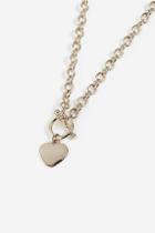 Topshop *t-bar And Heart Chain Necklace