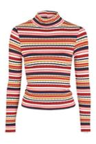 Topshop *stripe Jacquard Roll Neck Top By Nobody's Child