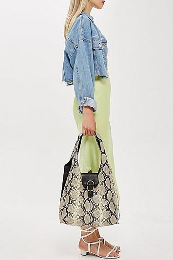 Topshop Haya Snake Effect Hobo Bag