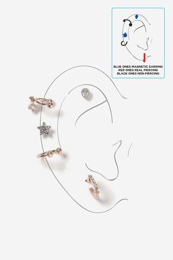 Topshop Drop Magnet Earring Multipack
