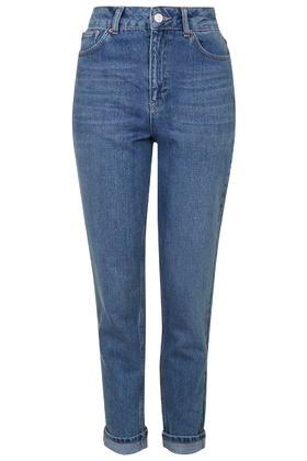 Topshop Tall Moto Dark Blue Mom Jeans