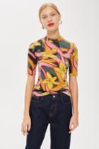 Topshop *scarf Print T-shirt By Boutique