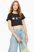 Topshop Daisy Lettuce Crop T-shirt