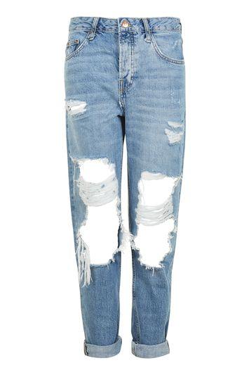 Topshop Moto Busted Ripped Hayden Boyfriend Jeans