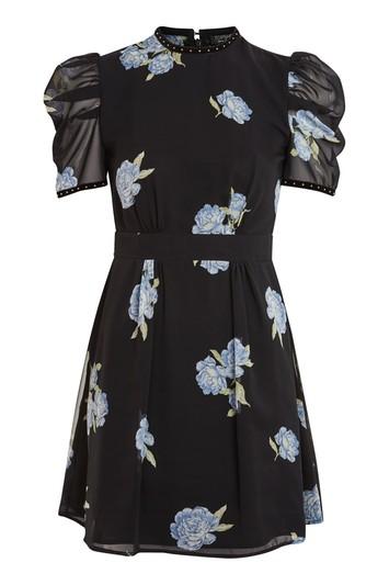 Topshop Bloom High Neck Skater Dress