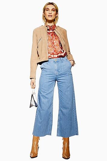 Topshop Bleach Lightweight Crop Jeans