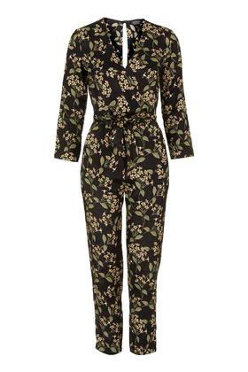 Topshop Honeysuckle Printed Wrap Jumpsuit