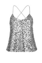 Topshop *wise Up Silver Sequin Camisole Top By Wyldr