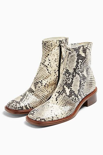 Topshop Arrow Snake Flat Boots