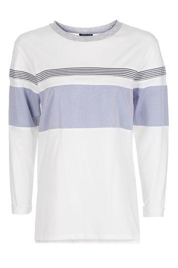 Topshop Stripe Hybrid Long Sleeve T-shirt