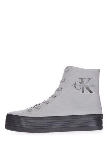 Topshop *hi Top Canvas Trainers By Calvin Klein