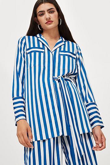 Topshop Striped Wrap Top By Yas
