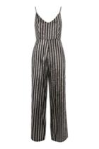 Topshop Premium Sequin Stripe Jumpsuit