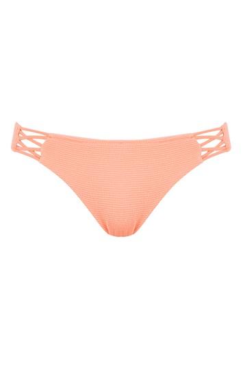 Topshop Shirred Bikini Bottoms