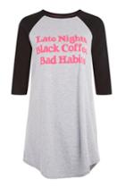 Topshop 'bad Habits Sleep' Slogan T-shirt