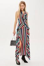 Topshop Stripe Halter Midi Dress