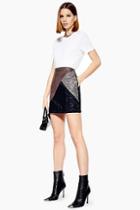 Topshop Crystal A-line Denim Skirt