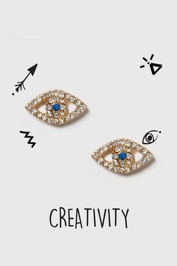 Topshop Creativity Eye Stud Earrings