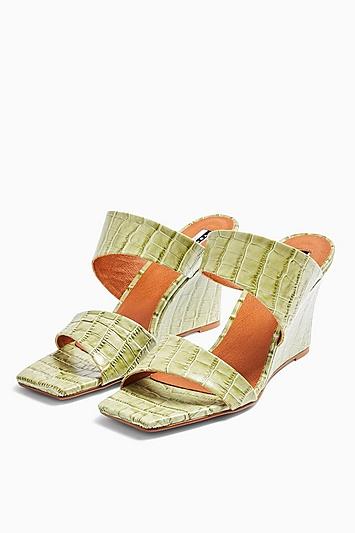 Topshop Rellik Leather Wedge Mules
