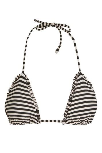 Topshop Stripe Frill Triangle Bikini Top