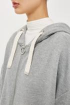 Topshop Ruched Sleeve Hoodie By Boutique