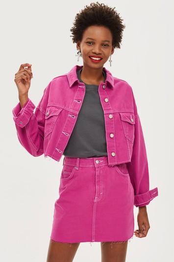 Topshop Purple Denim Jacket