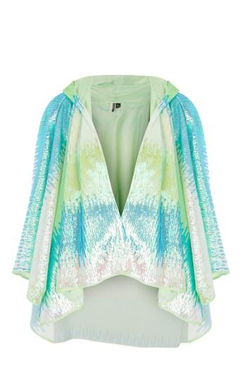 Topshop Sequin Hooded Cape