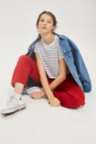 Topshop Striped Cropped T-shirt