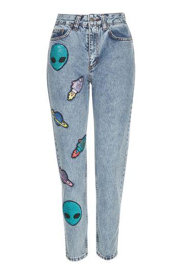 Topshop *give Me Space' Acid Wash Jeans By Kuccia