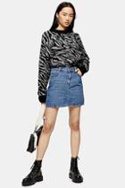 Topshop Blue Denim Mini Skirt