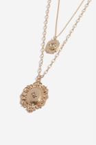 Topshop *engraved Crest Multi-row Necklace