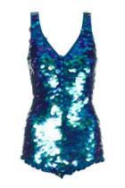 Topshop Ultra Sequin Playsuit By Rosa Bloom